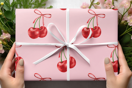 Cherries and Bows Wrapping Paper