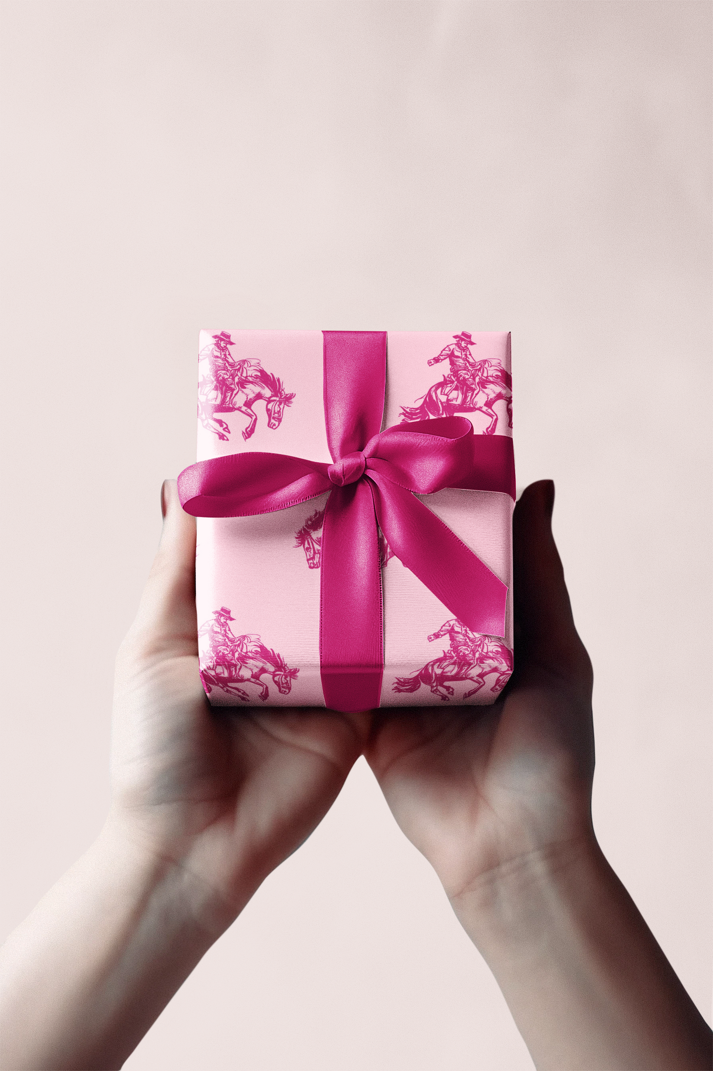 Pink Rodeo Cowboy Western Wrapping Paper Roll