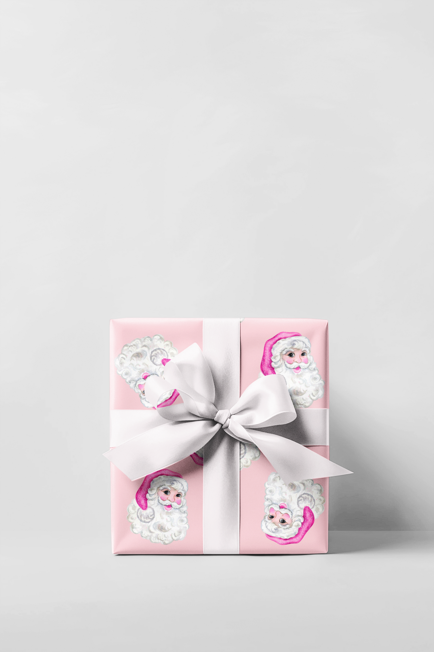 Pink Sequin Santa Wrapping Paper Roll