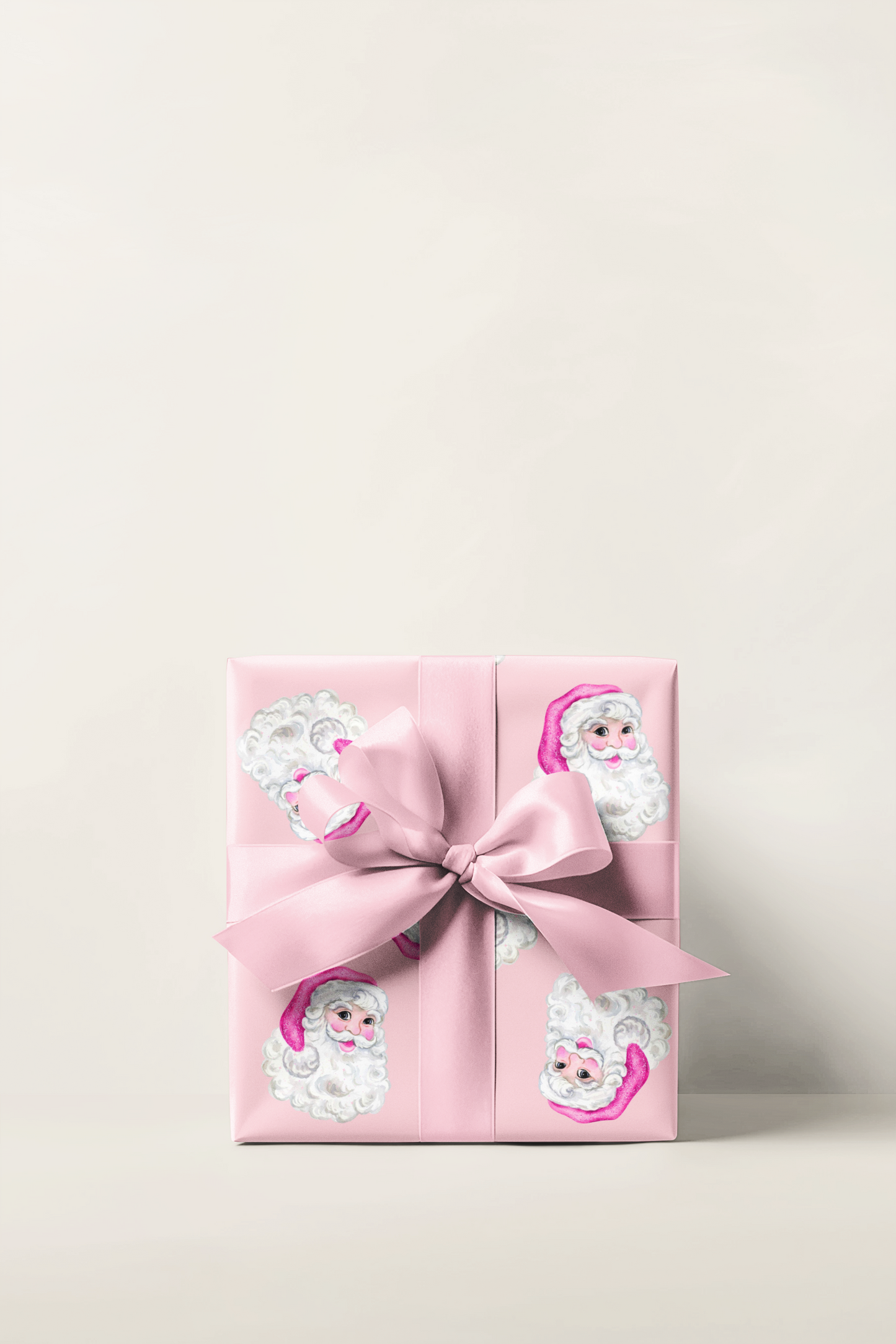Pink Sequin Santa Wrapping Paper Roll