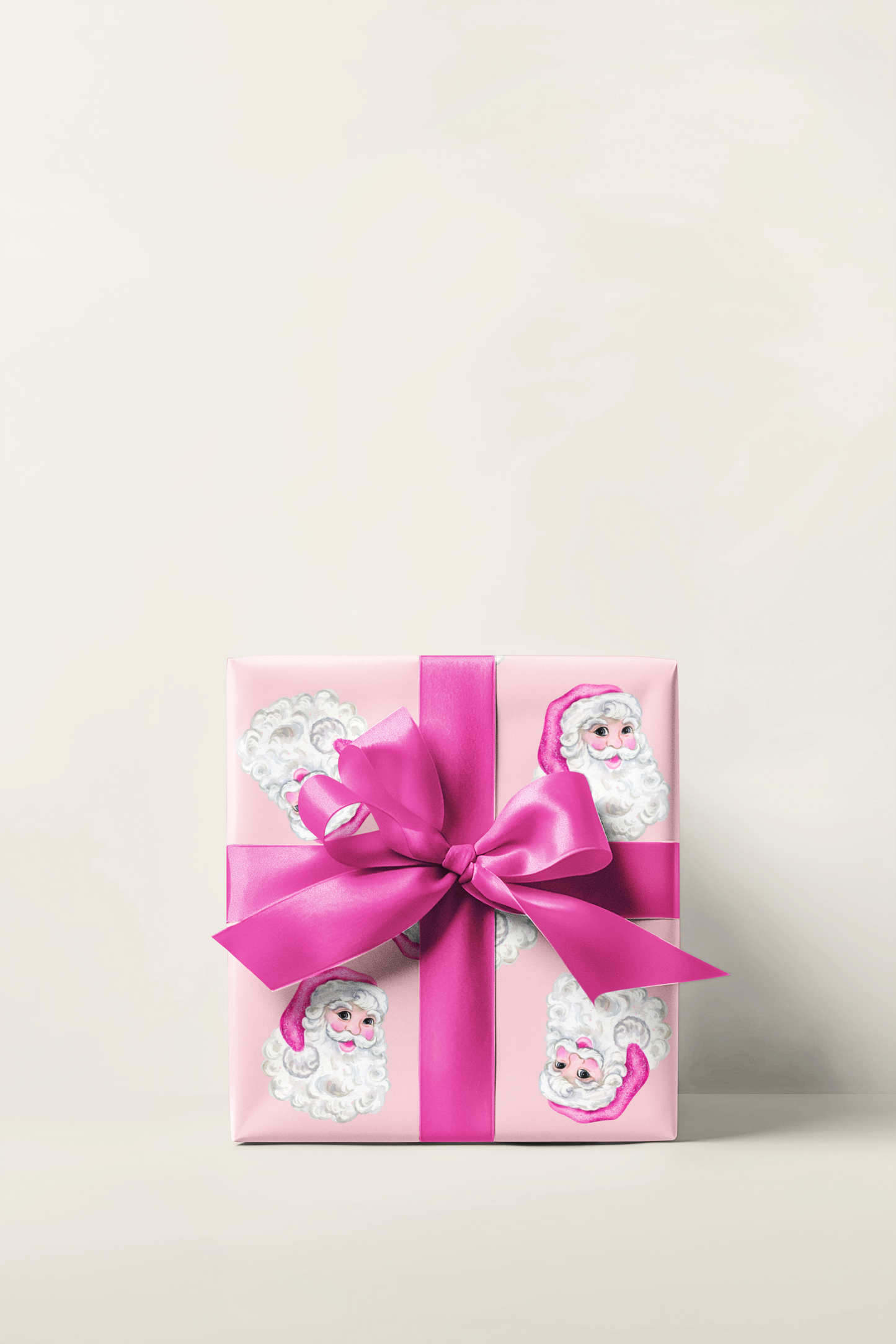 Pink Sequin Santa Wrapping Paper Roll