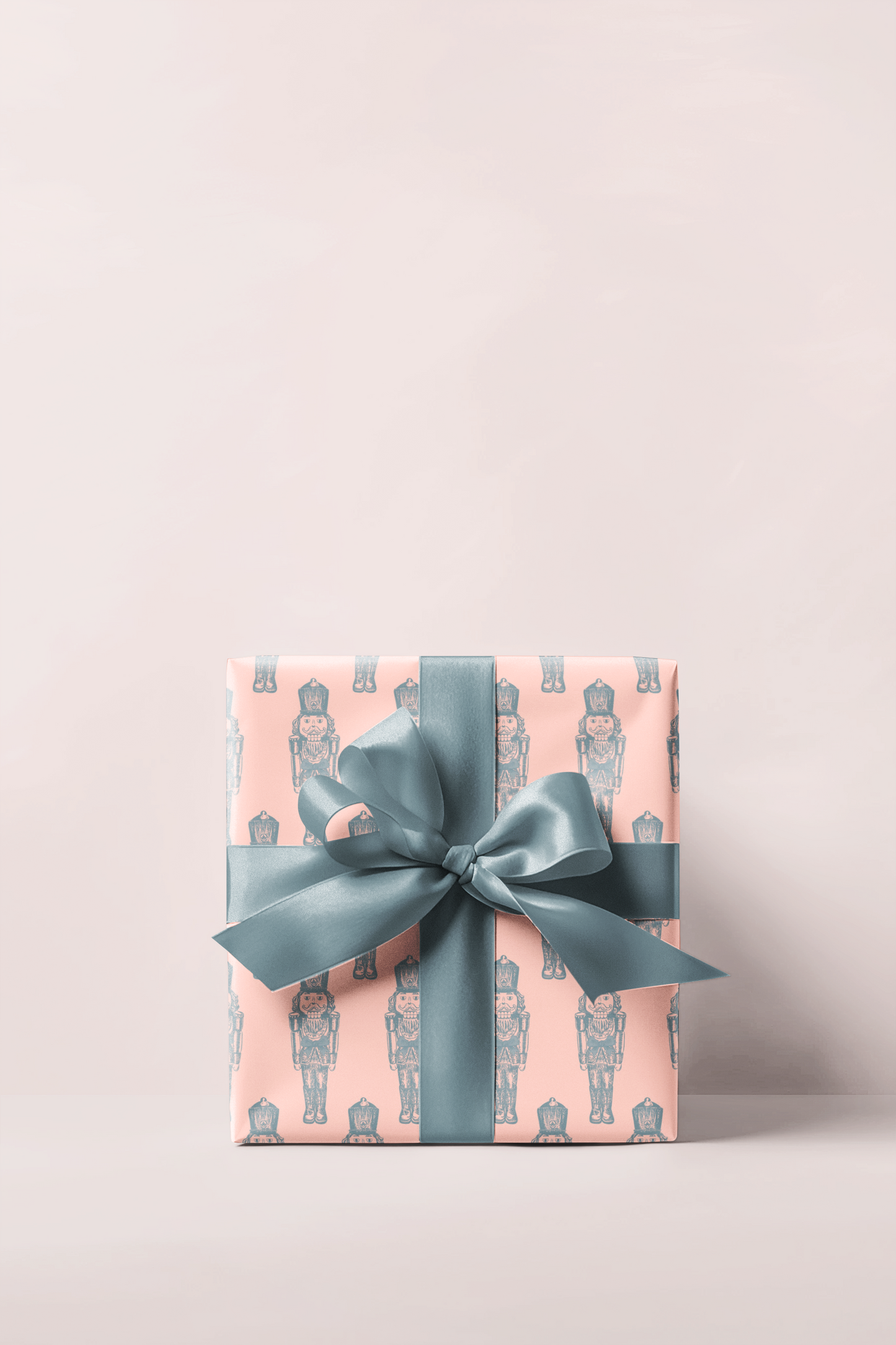 Coral & Blue Nutcracker Wrapping Paper