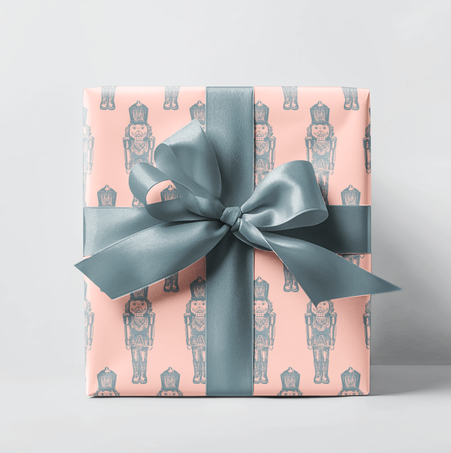 Coral & Blue Nutcracker Wrapping Paper
