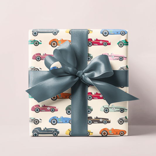 Vintage Race Cars Wrapping Paper Roll
