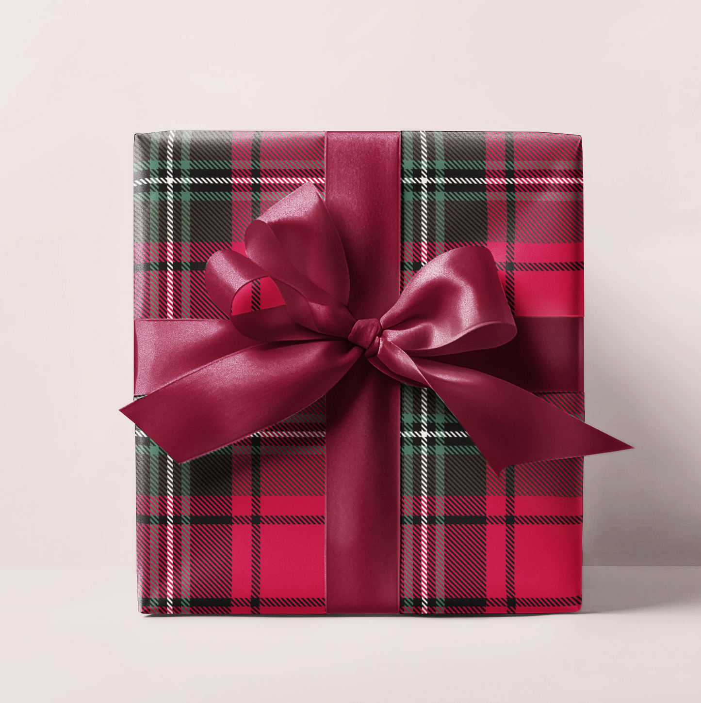 Classic Christmas Plaid Wrapping Paper Roll