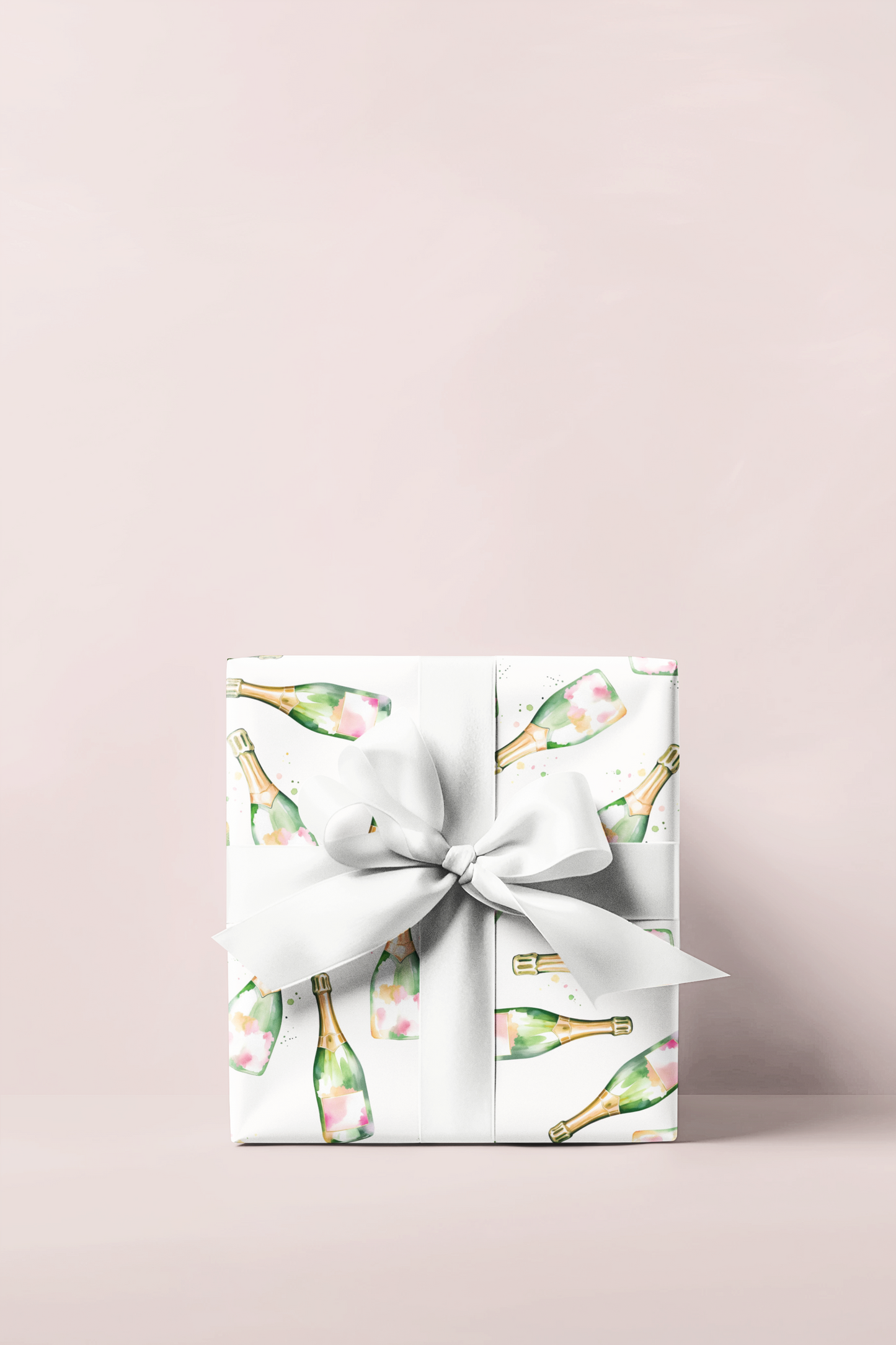 Watercolor Champagne Bottle Wrapping Paper Roll