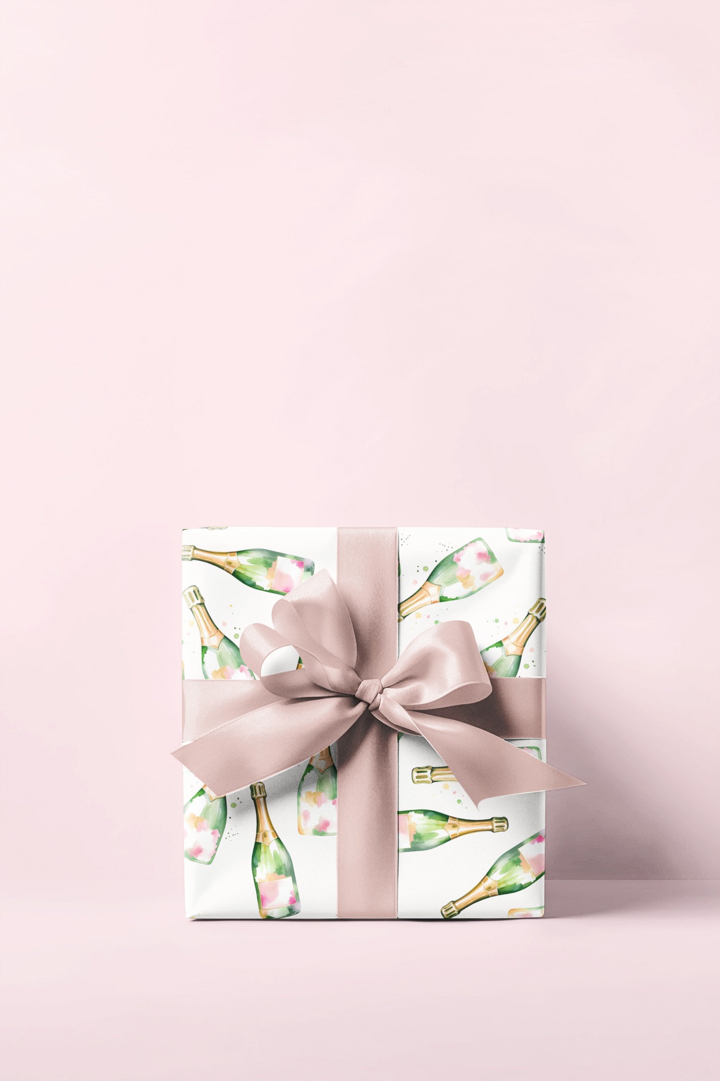 Watercolor Champagne Bottle Wrapping Paper Roll