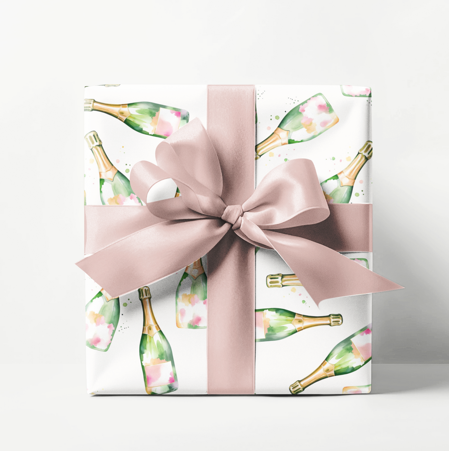 Watercolor Champagne Bottle Wrapping Paper Roll