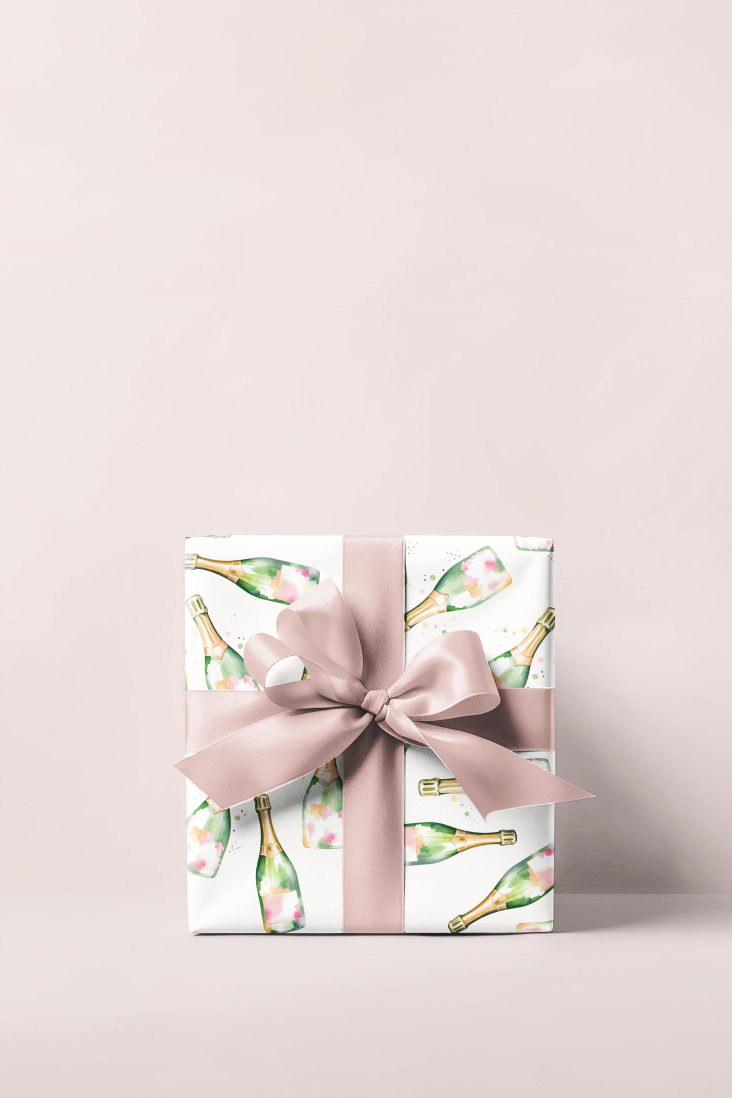 Watercolor Champagne Bottle Wrapping Paper Roll