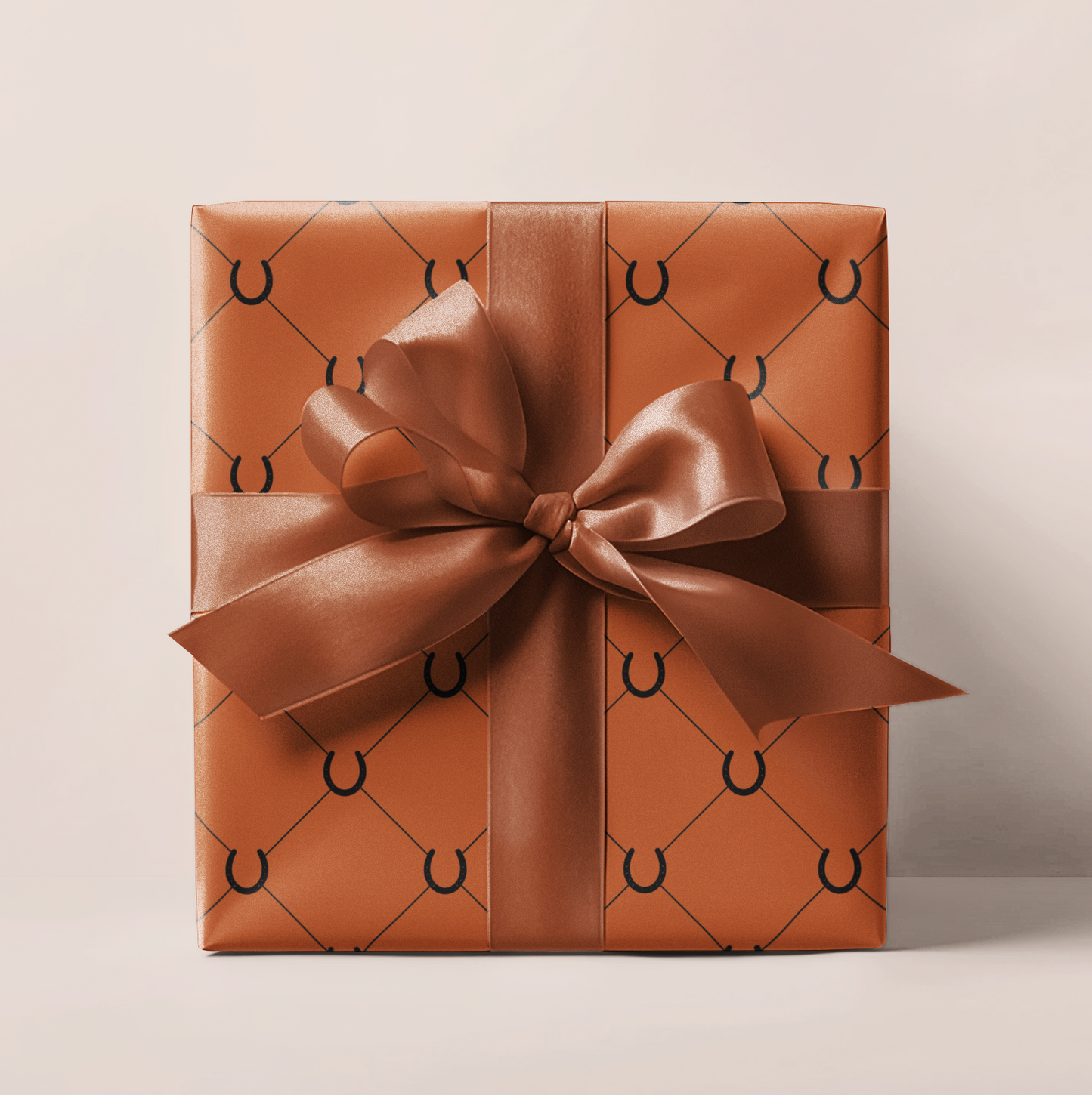 Orange Horseshoe Lattice Wrapping Paper Roll