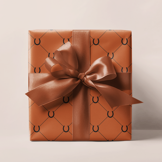 Orange Horseshoe Lattice Wrapping Paper Roll