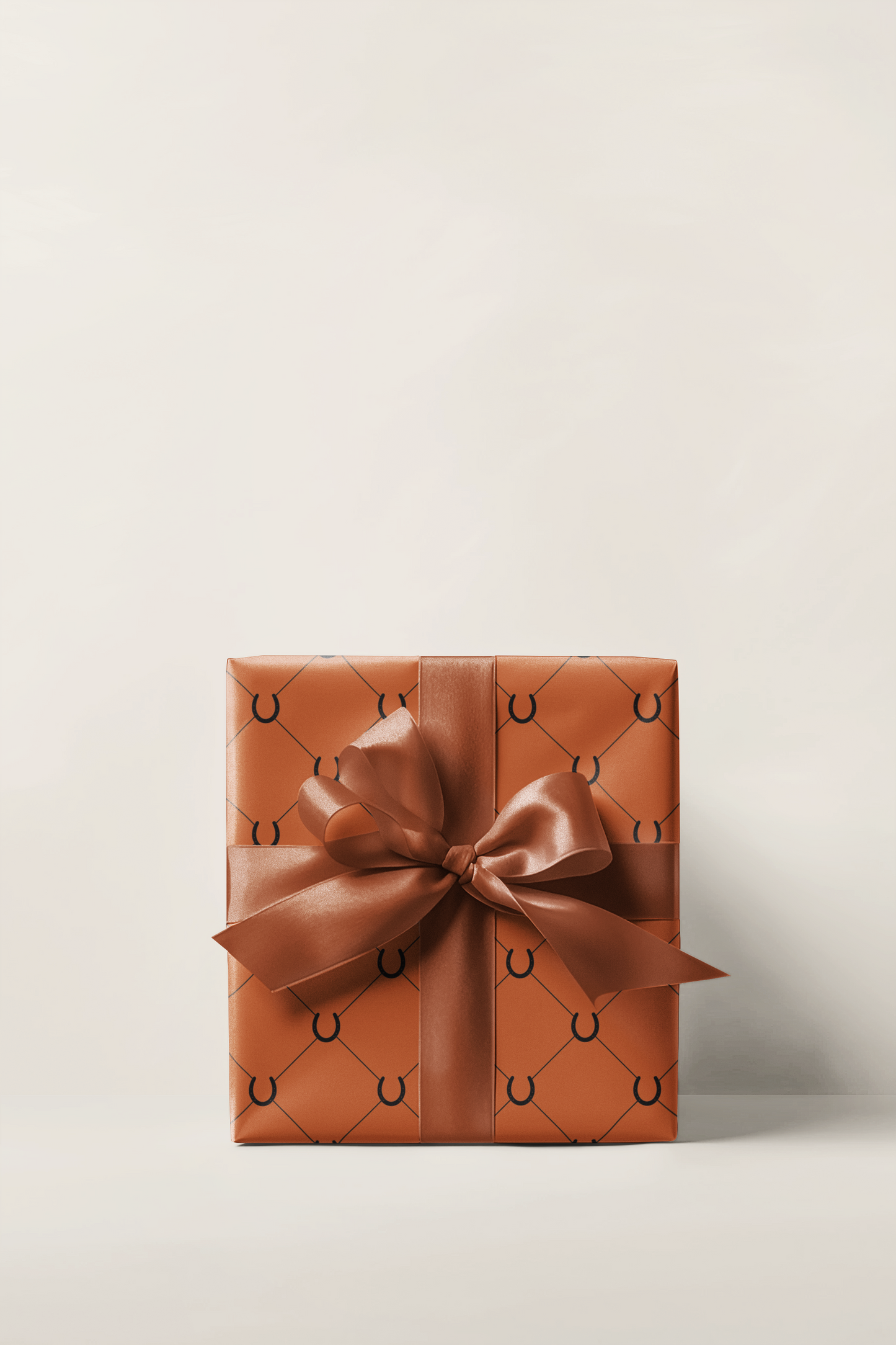 Orange Horseshoe Lattice Wrapping Paper Roll