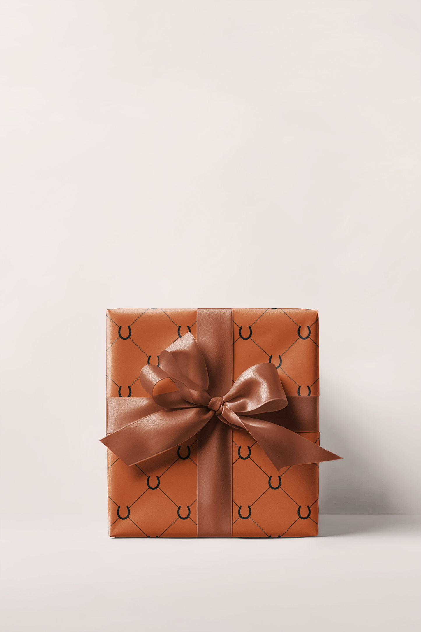 Orange Horseshoe Lattice Wrapping Paper Roll