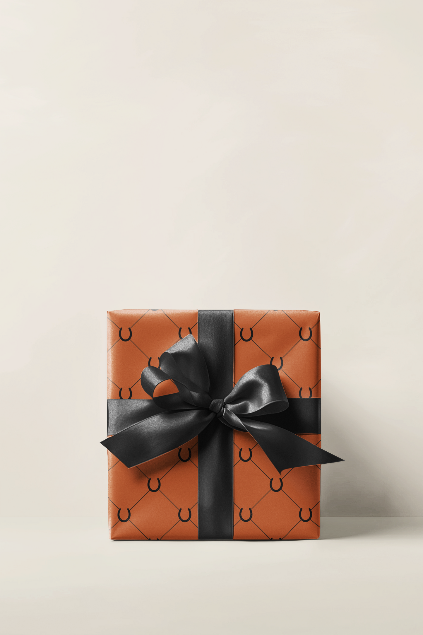 Orange Horseshoe Lattice Wrapping Paper Roll