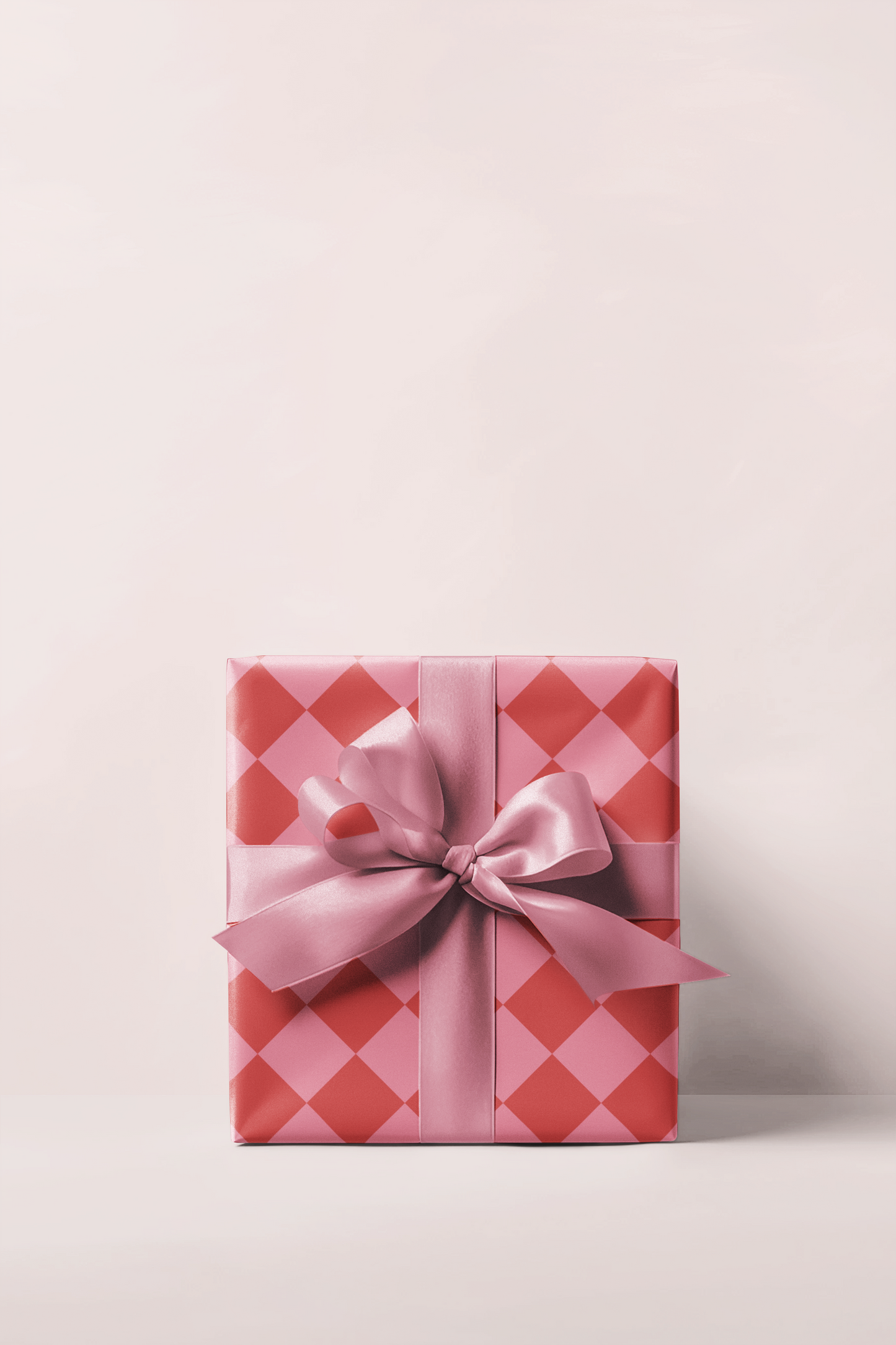 Red & Pink Diamond Checkered Wrapping Paper Roll