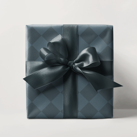Navy Blue Diamond Checkered Wrapping Paper Roll