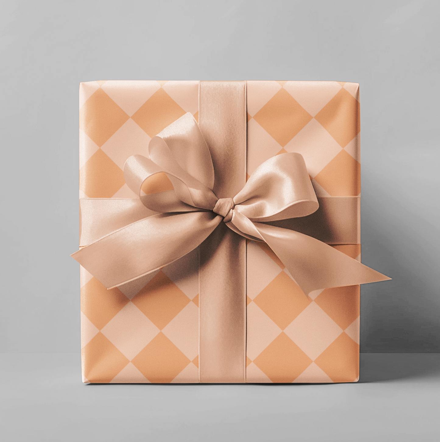 Orange Diamond Checkered Wrapping Paper Roll