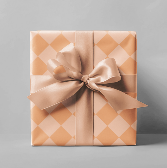 Orange Diamond Checkered Wrapping Paper Roll