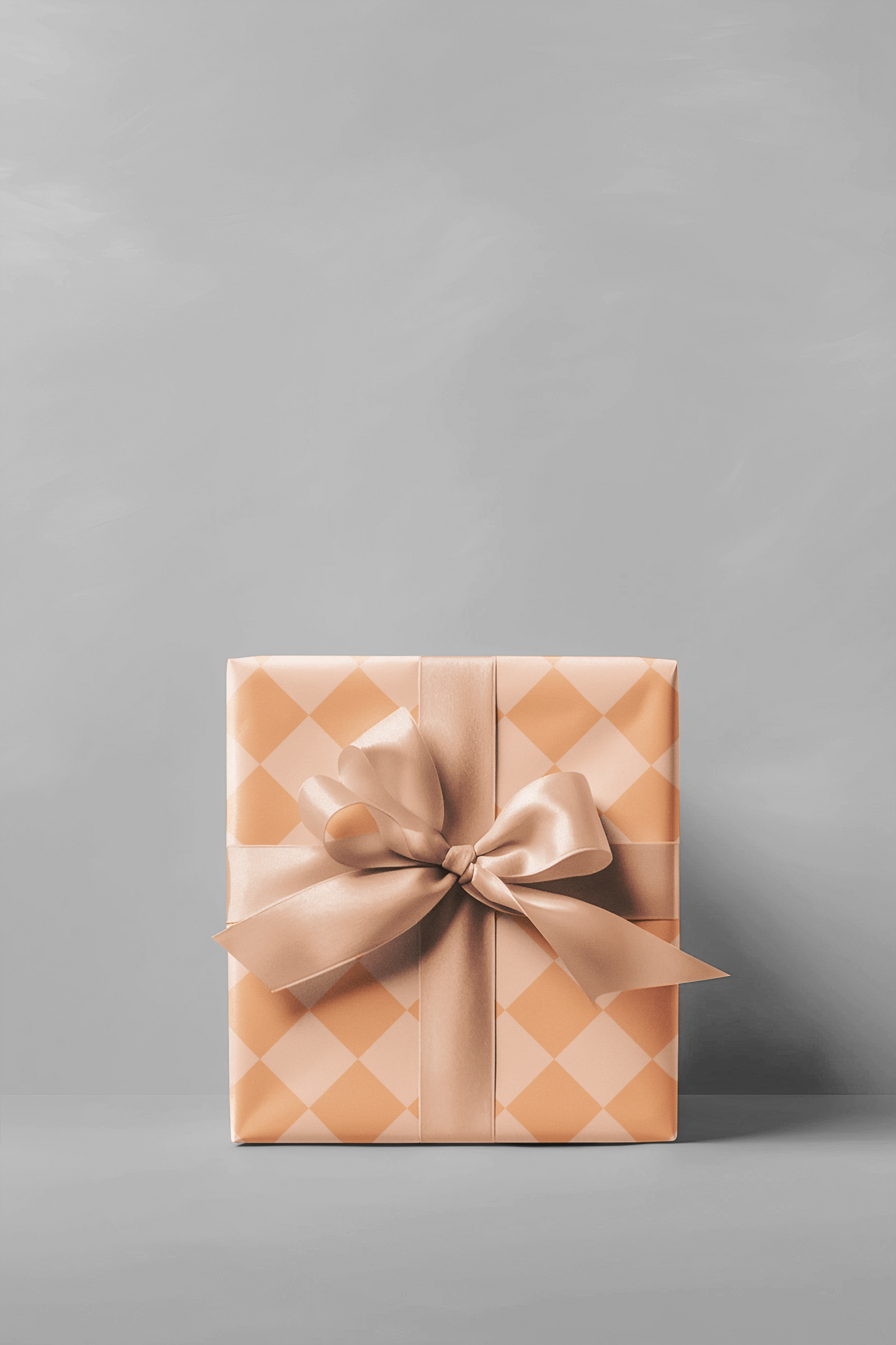 Orange Diamond Checkered Wrapping Paper Roll