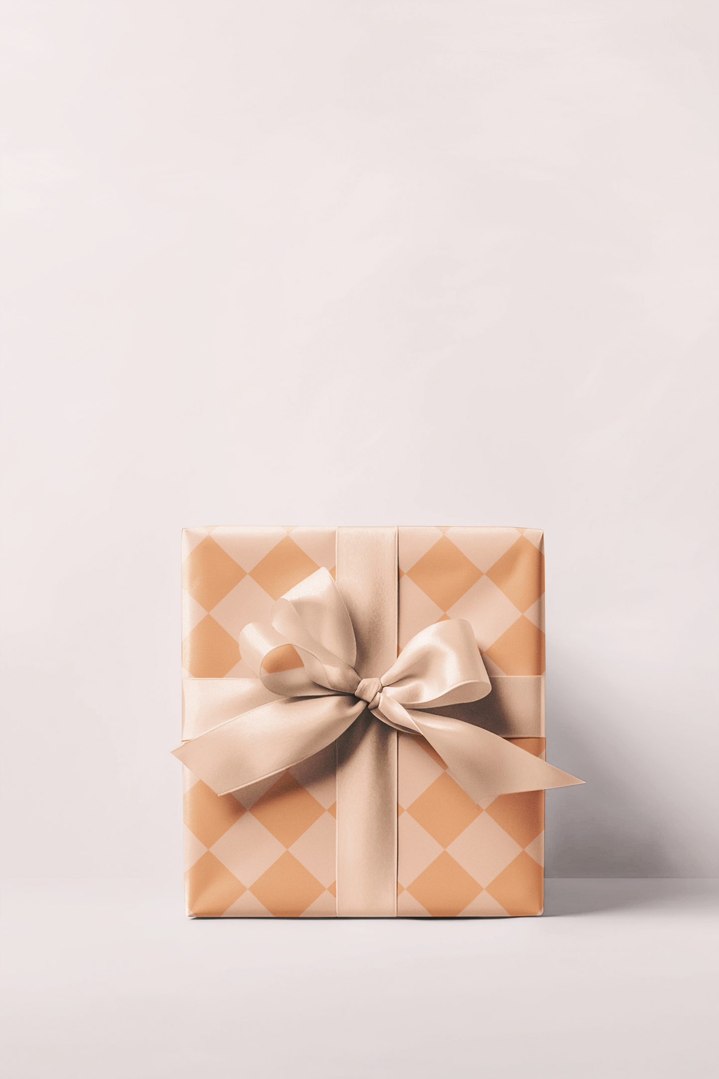 Orange Diamond Checkered Wrapping Paper Roll
