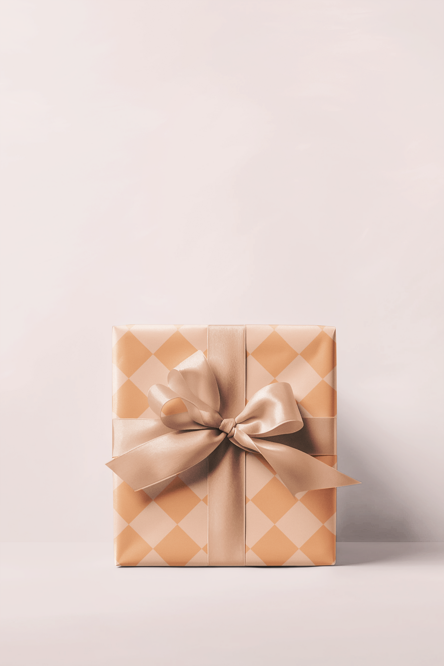 Orange Diamond Checkered Wrapping Paper Roll