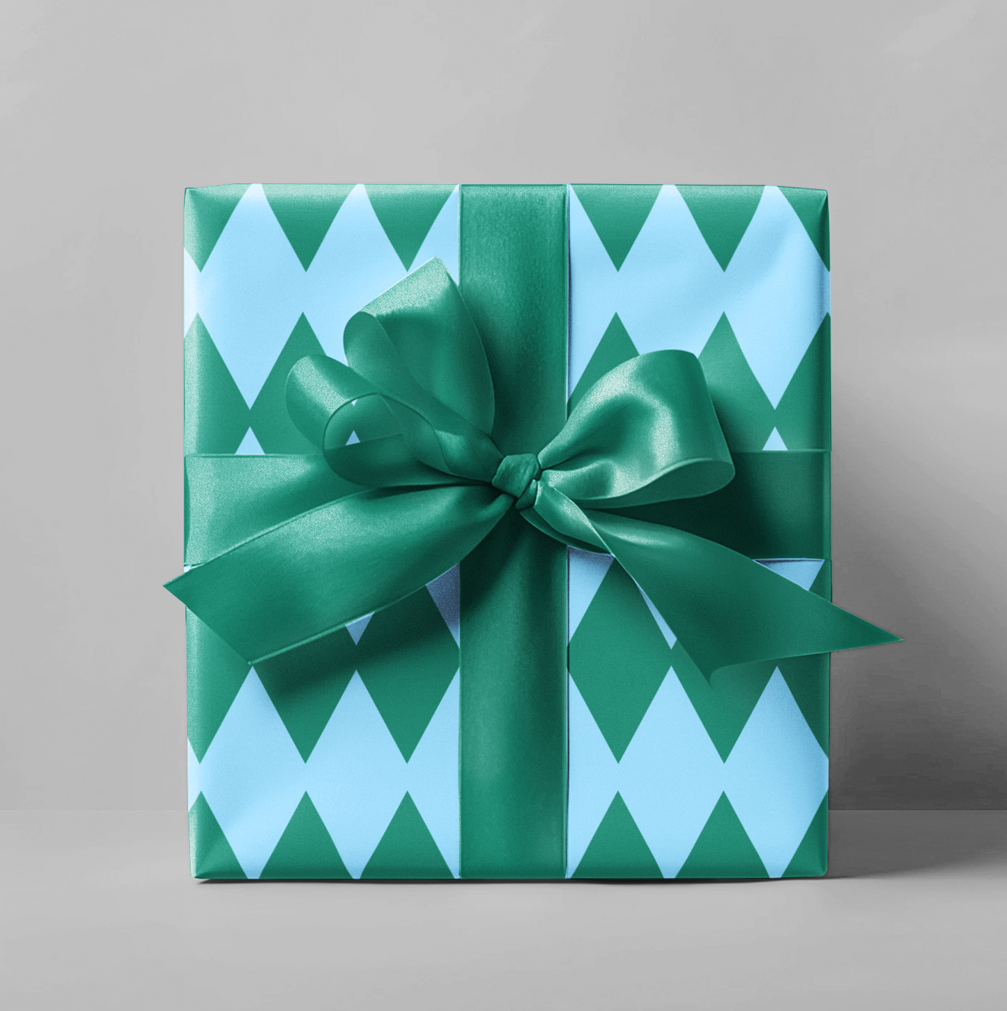 Blue & Green Harlequin Wrapping Paper Roll