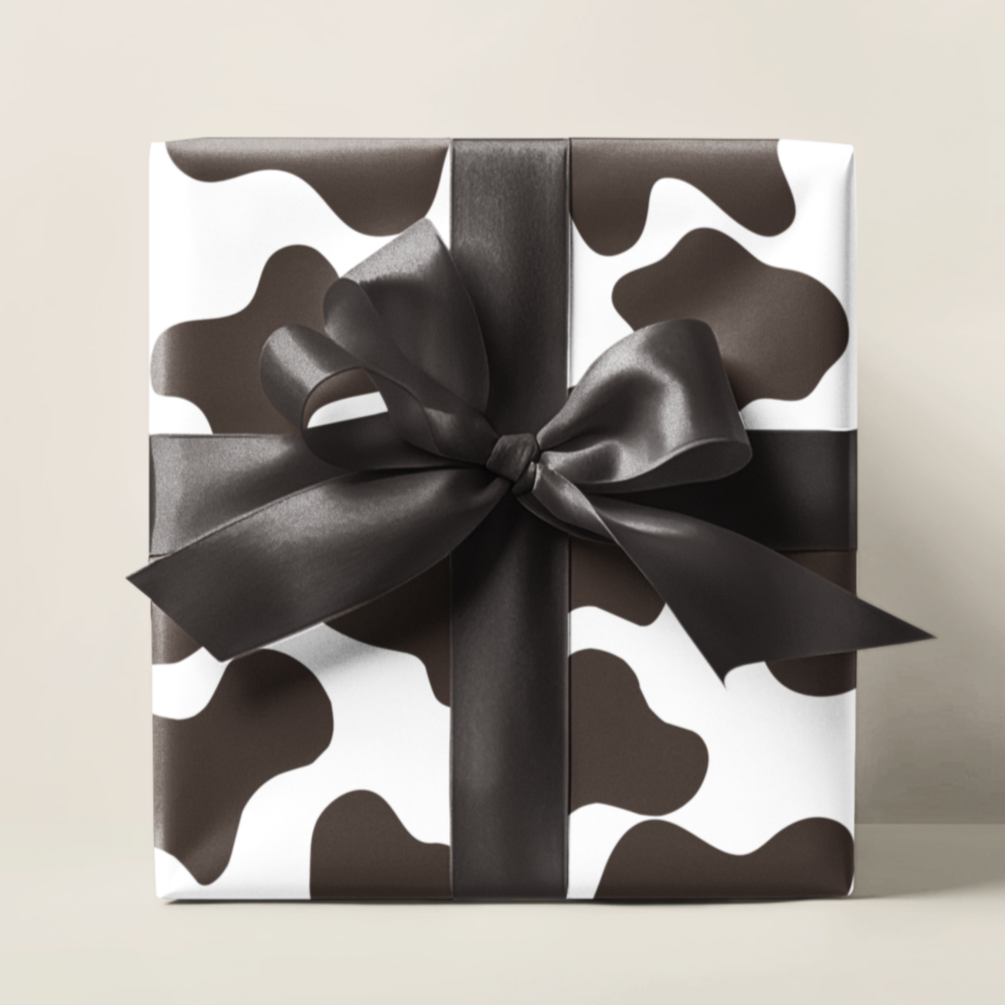 Black Cowhide Wrapping Paper, Western Cow Gift Wrap