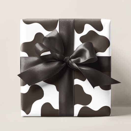 Black Cowhide Wrapping Paper, Western Cow Gift Wrap