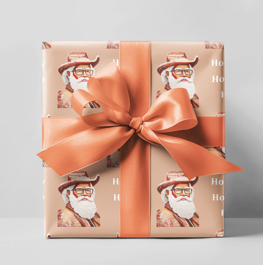 Western Cowboy Santa Christmas Wrapping Paper