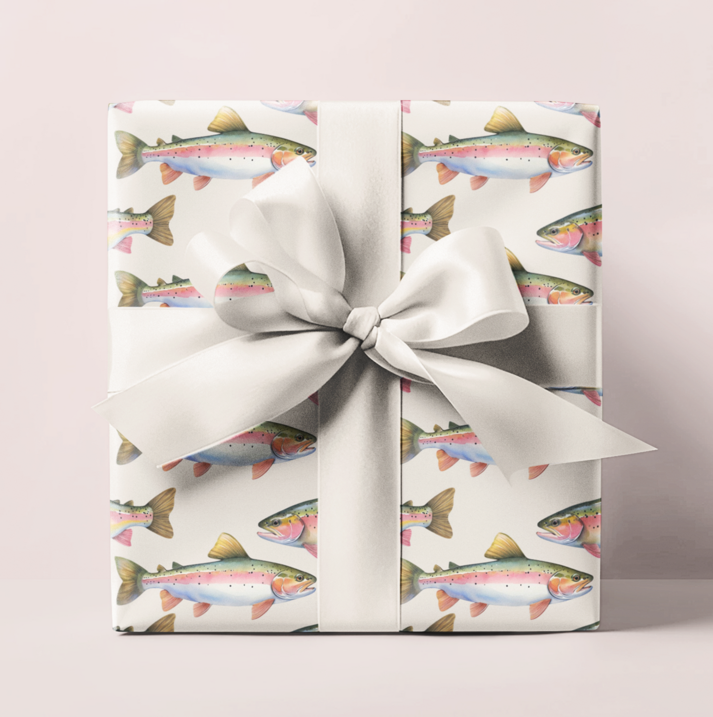 White Rainbow Trout Wrapping Paper Roll
