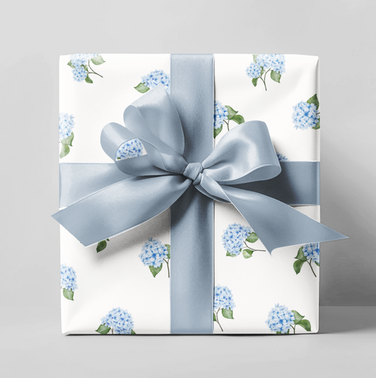 White  Hydrangea Wrapping Paper Roll