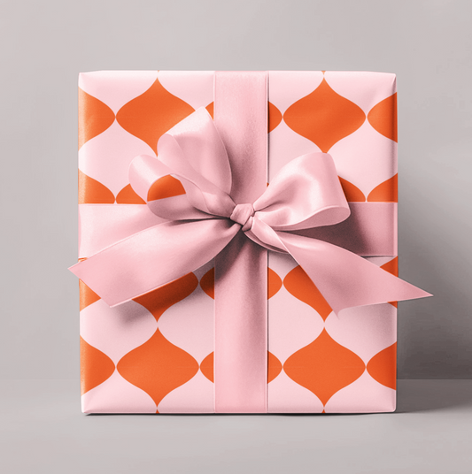 Pink & Orange Geometric Wrapping Paper Roll