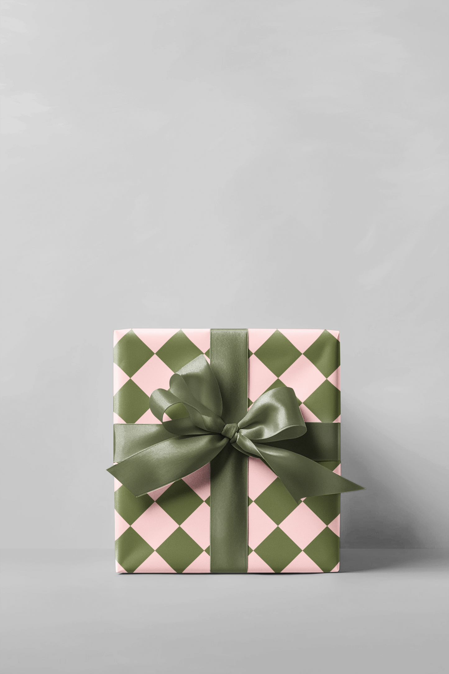 Green & Pink Checkered Wrapping Paper Roll