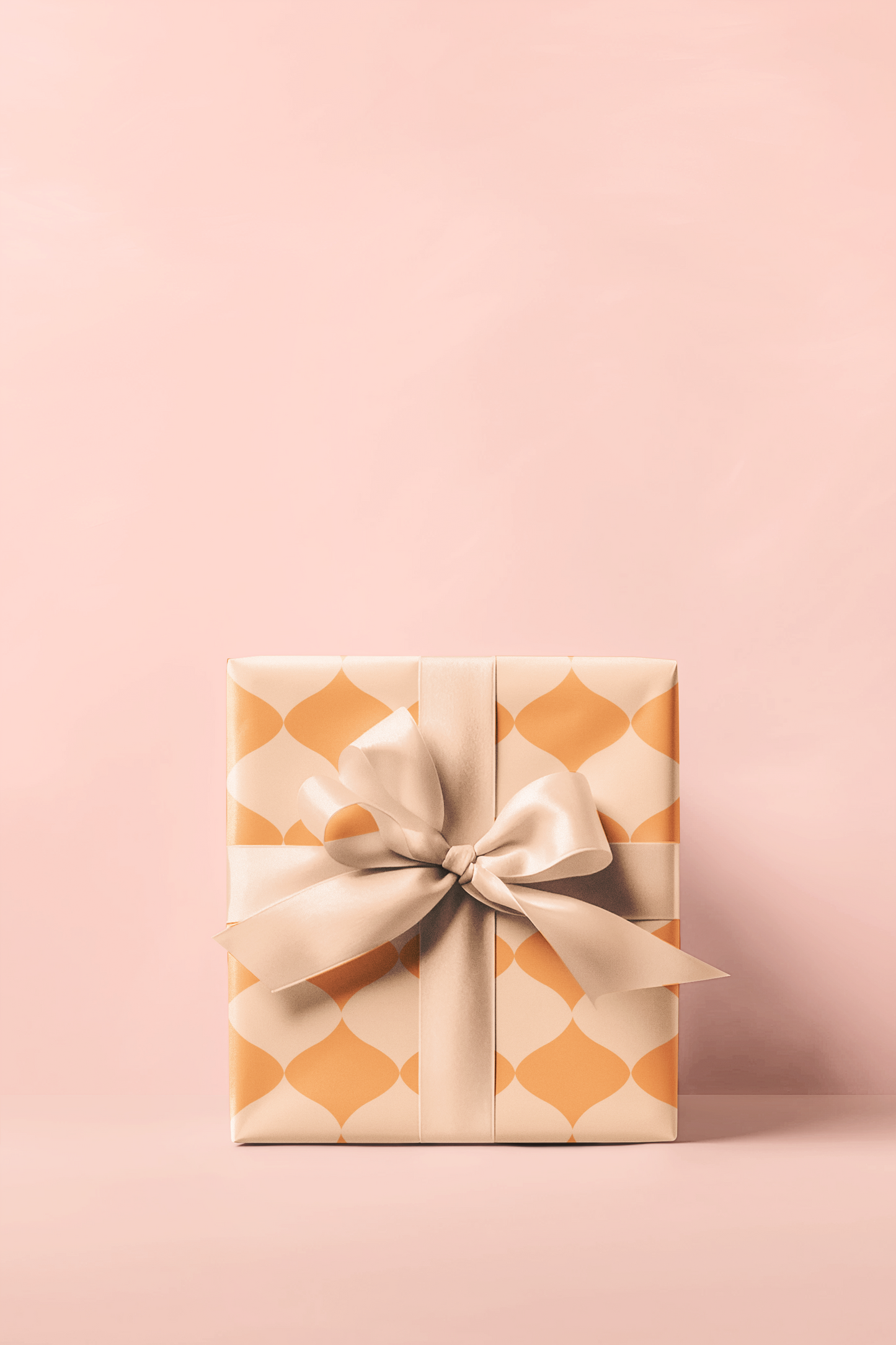 Tangerine Geometric Wrapping Paper Roll