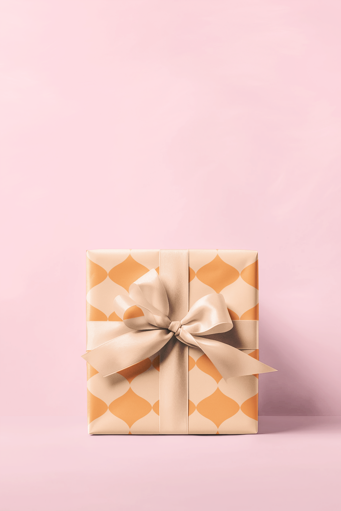 Tangerine Geometric Wrapping Paper Roll