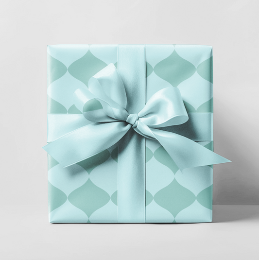 Turquoise Geometric Wrapping Paper Roll