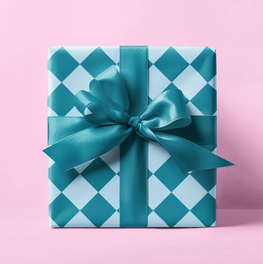 Turquoise Diamond Wrapping Paper Roll