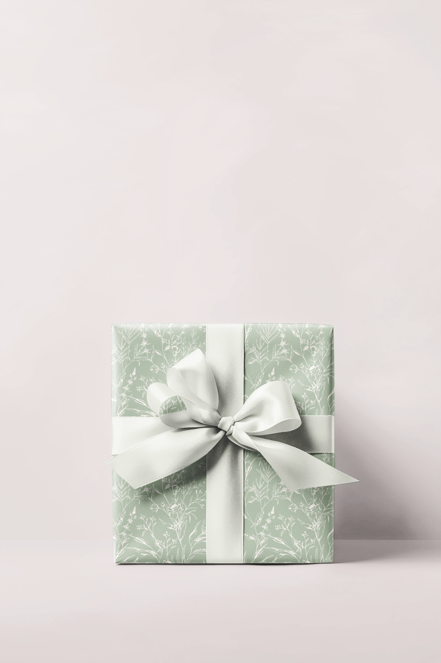 Sage Floral Wrapping Paper Roll
