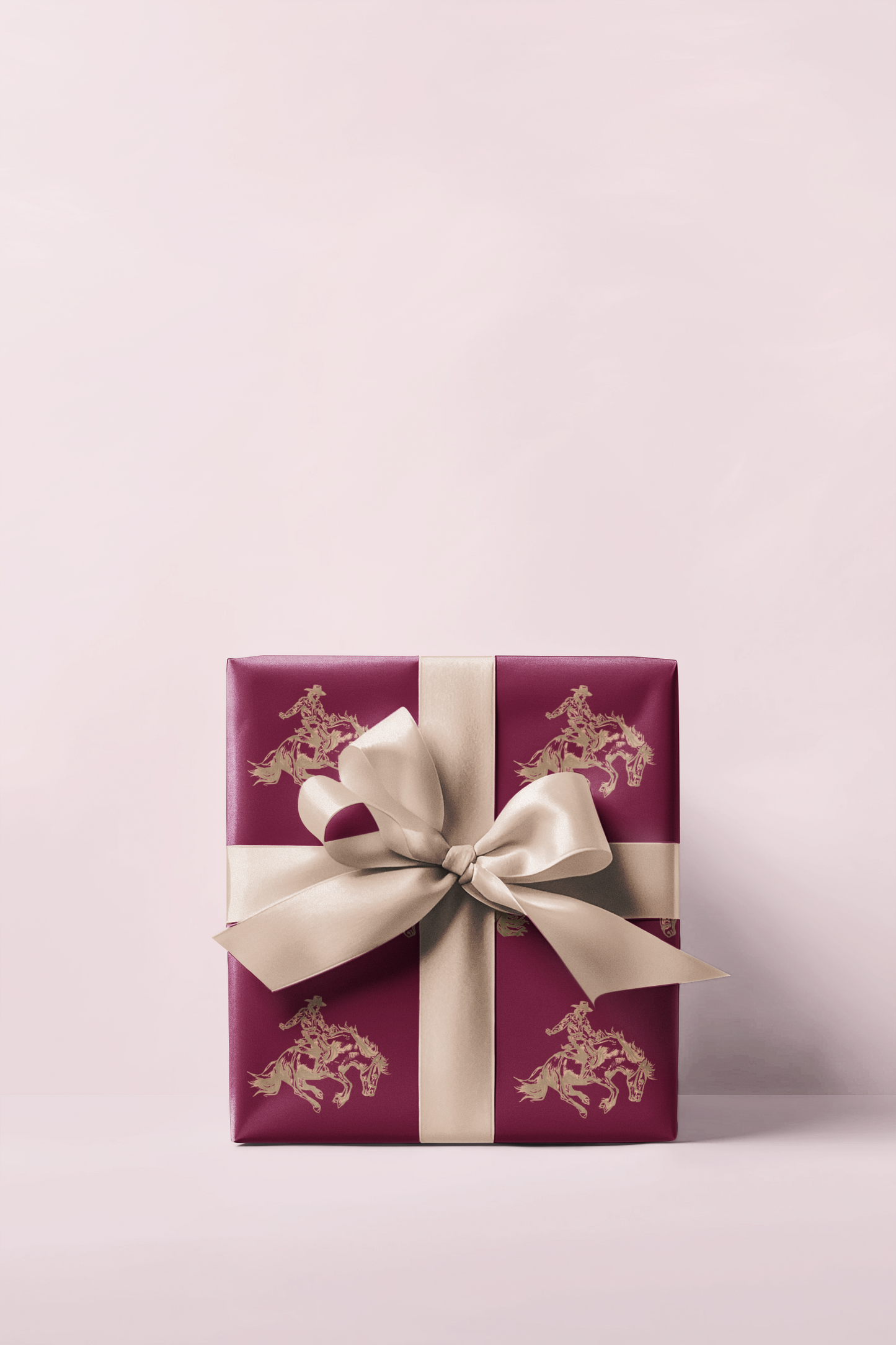 Crimson Cowboy Western Rodeo Wrapping Paper Roll