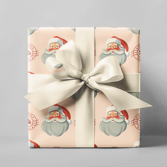 From Santa Christmas wrapping Paper, Vintage Santa Wrapping Paper