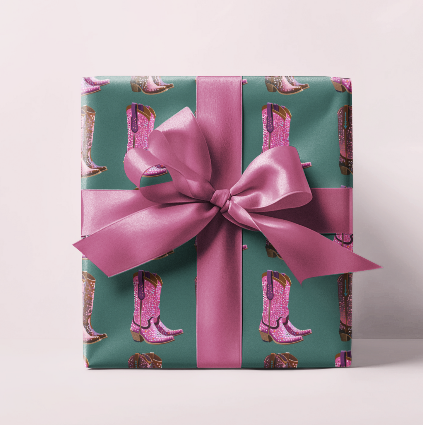 Green Cowboy Boots Wrapping Paper, Preppy Wrapping Paper Roll