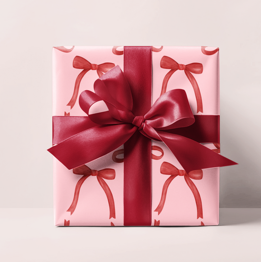 Pink & Red Bow Coquette Wrapping Paper