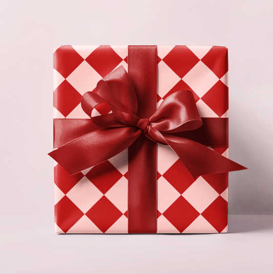 Red & Pink Diamond Wrapping Paper Roll