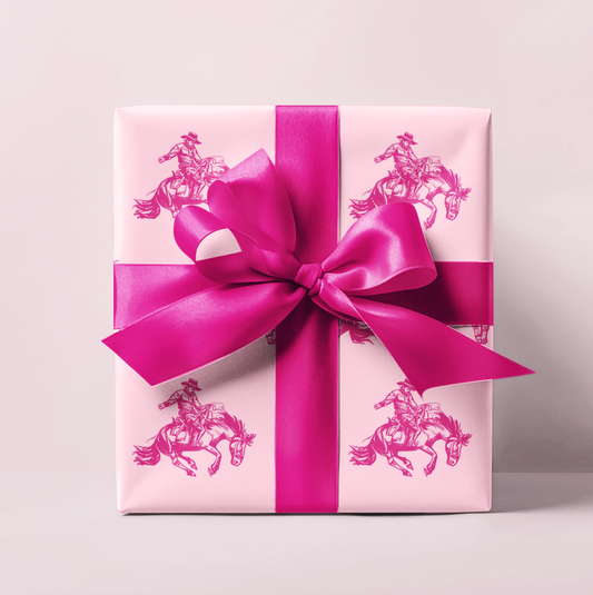 Pink Rodeo Cowboy Western Wrapping Paper Roll