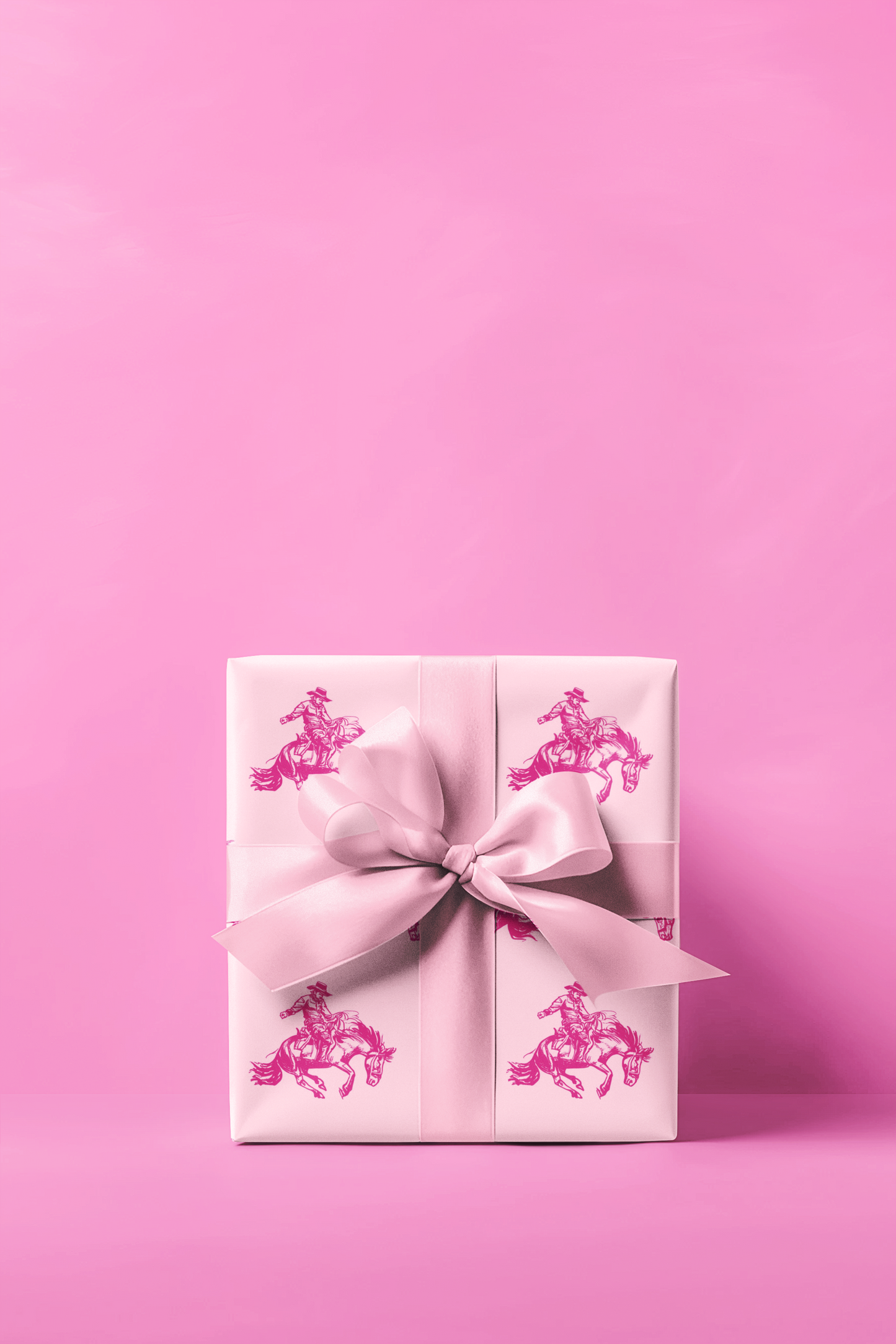 Pink Rodeo Cowboy Western Wrapping Paper Roll