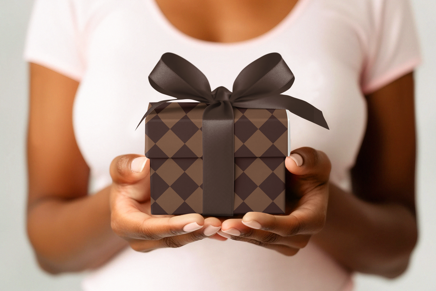 Brown Checkered Diamond Wrapping Paper Roll